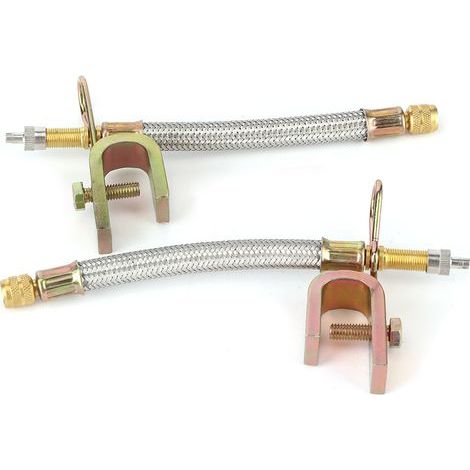 Lot de 2 Adaptateurs D'extension de Tige de Valve de Pneu en Acier Inoxydable tressé pour Voiture Universel 150 Mm, Installation Facile, Montage Universel pour Camions,. (1/5)