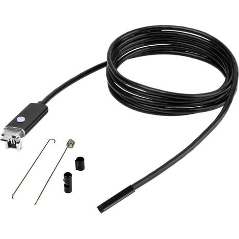 Endoscope USB - Caméra D'inspection 5,5 mm - Câble Semi-rigide 2 m - Résolution HD 1280x720 - 6 LED Réglables - Étanchéité IP67 - Pour Smartphone Android Et PC