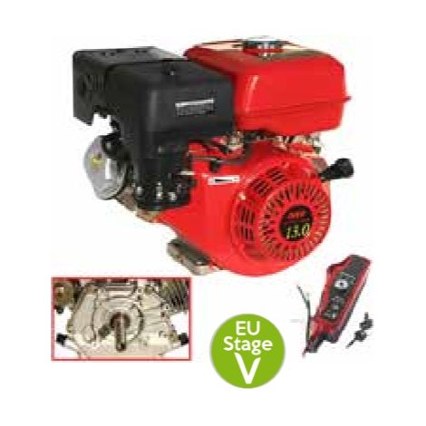 LAUNTOP VOLLSTÄNDIGER GASMOTOR MIT ELEKTRISCHEM START 420 ccm 16 PS ZYLINDERWELLE horizontal