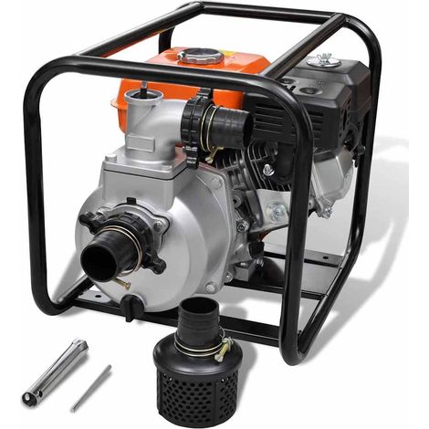 Pompe à eau thermique 4 temps 4 800 W, raccords 80 mm, orange, noir et argenté - PANGIVO (1/5)
