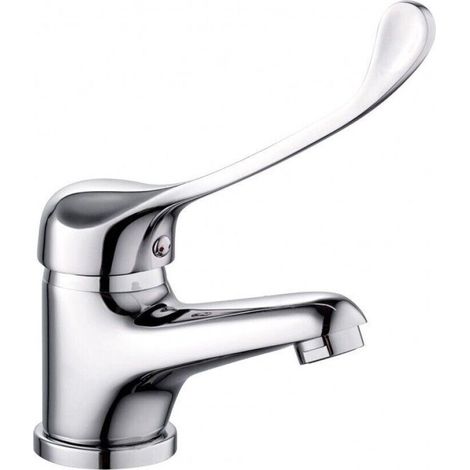 RUBINETTO MISCELATORE LAVABO COMANDO A GOMITO LEVA LUNGA CLINICA 69205