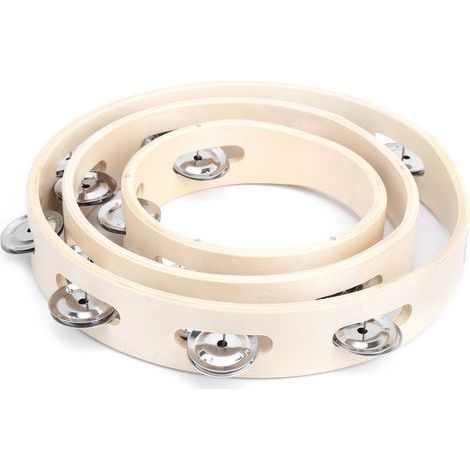 Tambourin en Bois 3 Pièces, Instrument de Percussion pour Enfants et École, Modèle SY‑90 (1/5)