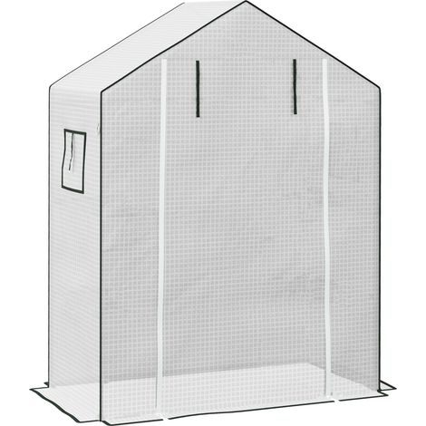 Lámina de recambio para invernadero PE con protección UV 140 x 73 x 190 cm blanca (1/5)