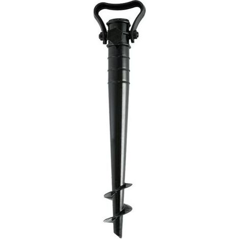2 pack beach umbrella or ground umbrella stand, screw-in propeller beach stands, screw-in ground socket, with hook, black and white Crezuo (1/4)