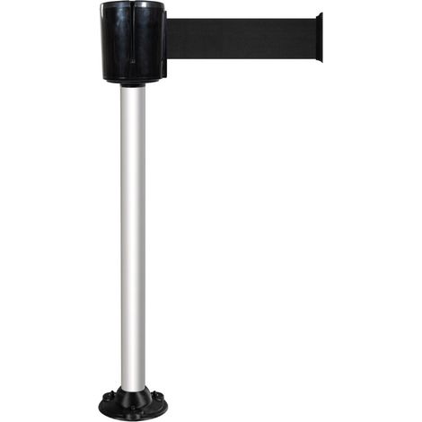 Poteau alu anodisé sangle noire 10m x 100mm socle fixe - 2801416 (1/3)