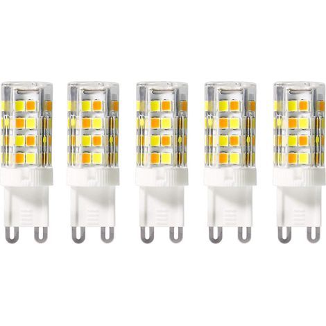 G9 LED Tri-Color 2700K 4000K 6000K Bulbs Warm Natural Cold 5W Equivalent to 50W Halogen 450 Lumen For Ceiling Light Spotlights Chandelier Kitchen Bathroom Non Dimmable 220V 230V Pack of 5 (1/3)
