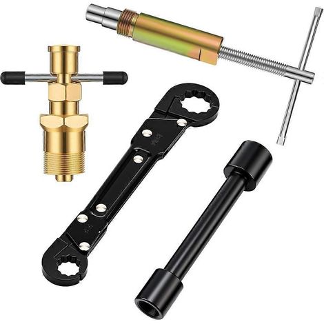 Kit de 4 clés d'arrêt d'angle pour plomberie, outil d'extraction de bagues d'olive de diamètre 1/2", 3/4", extracteur de manchons de compression (1/5)