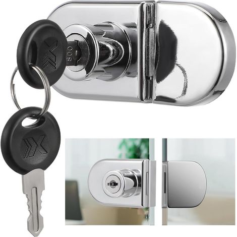 Serrure pour Vitrine en Verre Argenté, Alliage de Zinc, 1 Pièce Porte Simple à Bord Verrouillable, Installation Facile, Accessoires de Montage Inclus, Résistance à Corrosion (1/5)