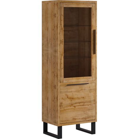 2-türige Vitrine Eden Holz und Metall (1/4)