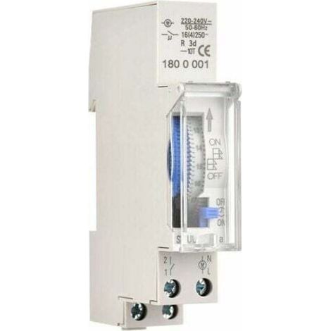 Minuterie mécanique de 24 heures Minuterie minimale de 15 minutes Montage sur rail Batterie intégrée, SUL180a AC220-240V Gris - SUL180a AC220-240V Gris (1/5)