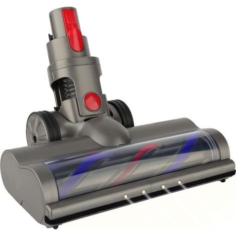 Cepillo turbo de accionamiento directo con sistema de liberación rápida para aspiradoras Dyson V7, V8, V10, V11 y V15, con rodillo de cerdas duras y luz LED. (1/4)