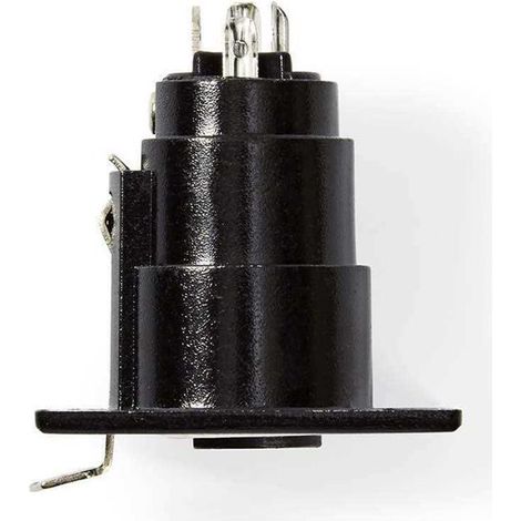 Conector xlr recto mujer niquelado chasis diametro de entrada del cable 50 mm metales negro 1 pc bolsa de plastico