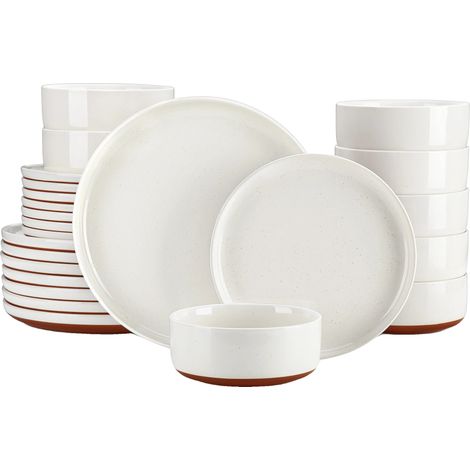 Steingut-Essgeschirr-Set, robustes Design, für 4 Personen (1/2)