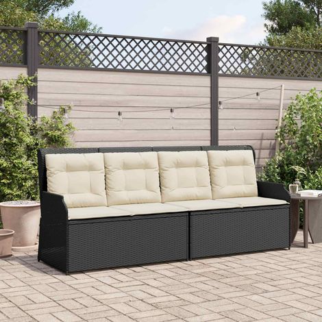 Gartenbank Schwarz Poly-Rattan
