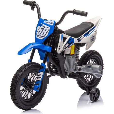LUNSY Moto Eléctrica Infantil 12V, Motocicleta Eléctrica, Ruedas de Apoyo, Música y Luces, 3-5 km/h, Batería Recargable de Larga Duración, de 3 Años