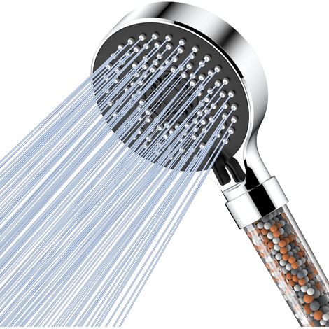 Pommeau Douche Economie Eau avec Filtre, 5 Types de Jets Effet Pluie (1/5)