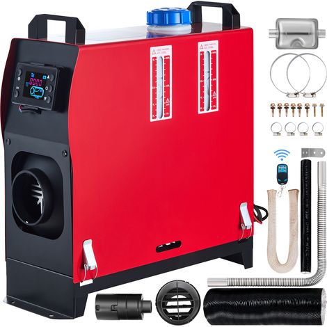 VEVOR Chauffage de Voiture Rechauffeur deair diesel 12v 5kw Rechauffeur de voiture deair (Avec ecran LCD & 1 sortie deair) Prechauffage moteur de la voiture garee dans un environnement froid en hiver