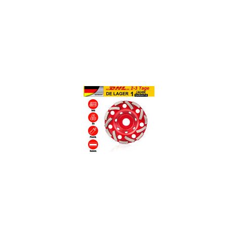Meule diamantée professionnelle à tambour de 125 mm de diamètre, pour le ponçage du granit, des chapes et du béton. (1/5)
