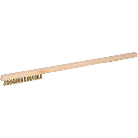 Brosse de nettoyage en laiton, bois, 52 cm, coupe courte, étroite, 2 rangées