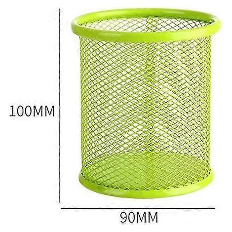 Porte-stylo en métal grillagé, organiseur de bureau pour la maison et le bureau, vert (1/4)