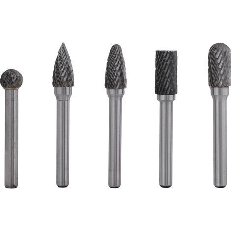 5-Piece Tungsten Carbide Rotary Cutter Set, Double Cut, 6mm Shank, 10mm Head, Dremel Tool, Electric Drill Sander for Rotary Tools (1/5)