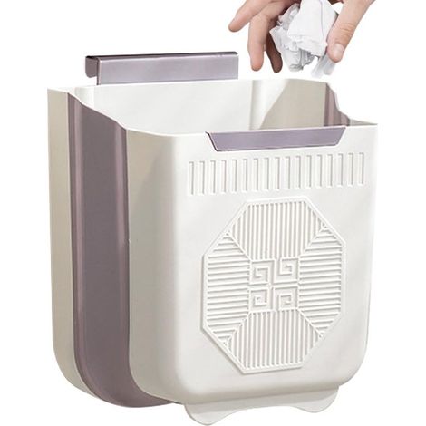 Cestino pieghevole da 7 litri per cucina, campeggio e bagno, montaggio a parete con ganci, leggero e salvaspazio, utilizzabile sotto il lavello. (1/5)