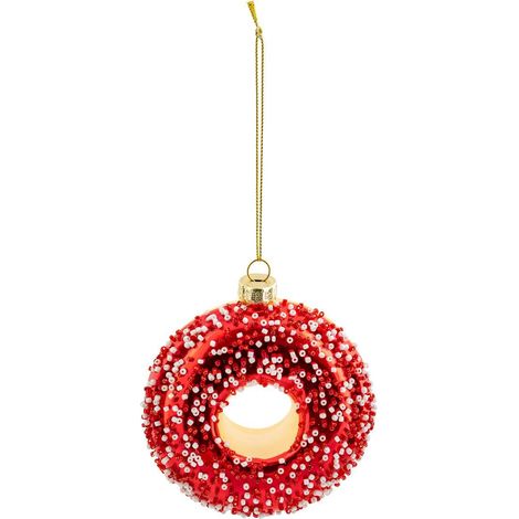 Soggetto in vetro a ciambella h.9cm rosso - Feeric lights & christmas