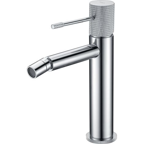 IMEX Ottone cromato Bidet-Einhebelmischer mit Keramik-Kartusche Ø26 mm und 2 Flexschläuchen 3-8 – Modell Serie LINE BDD038-2