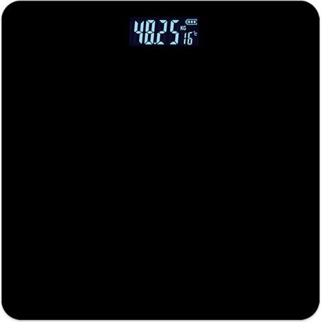 Filiyano-Pèse-personne rechargeable en verre trempé avec écran LCD rétroéclairé, compatible USB-C, batterie 300 mAh, précision de 0,05 kg, plage de (1/4)