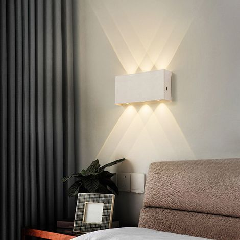 Applique murale à piles rechargeables USB éclairage intensité variable vers le haut et bas lampe magnétique sans fil LED blanc (1/4)