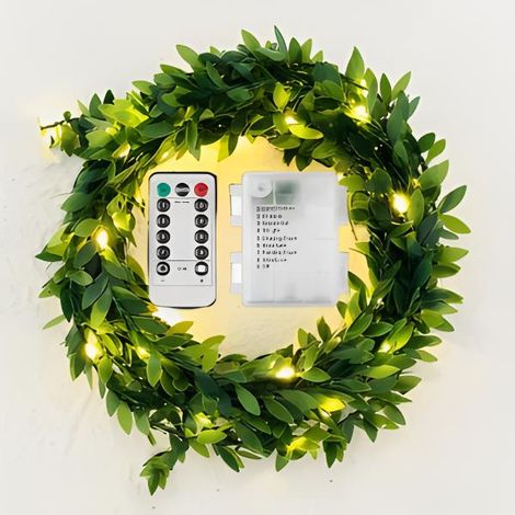 Guirlande lumineuse DIY en lierre de avec télécommande et 8 modes lumière chaude adaptée à la décoration chambre fête jardin 10 m (1/4)
