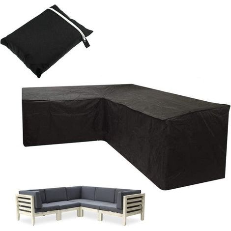 Housse Protection Canapé D'angle Imperméable Housse Salon de Jardin Angle Exterieur Housse de Canapé Jardin Résistant à la Poussière Anti UV Tissu polyester 210T/215x215x87cm (1/5)