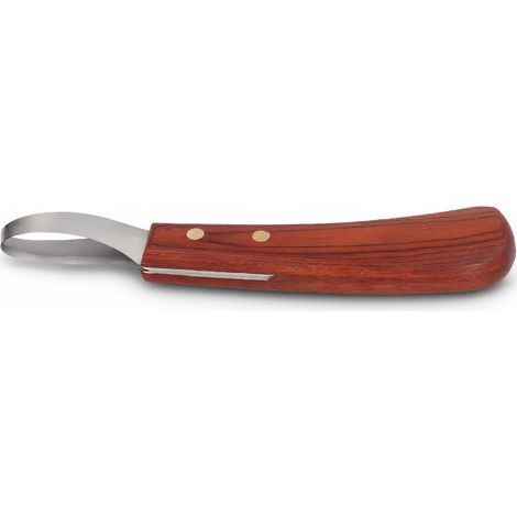 Couteau à Sabot Ovale - 1 Pièce - Acier Inox et Bois - Parage Précis Bovins et Équins - Usage Professionnel - Manche Ergonomique (1/5)