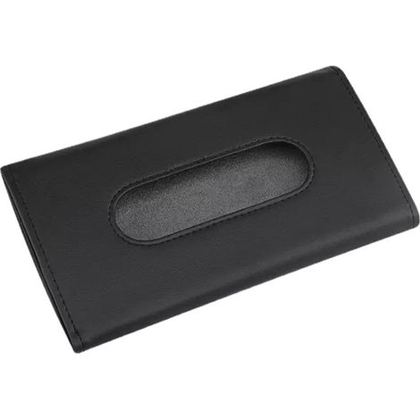 LAN Boîte à mouchoirs pour pare-soleil de voiture, pince à mouchoirs en cuir pour accessoires de pare-soleil de voiture, boîte de rangement pour mouchoirs en cuir (1/3)