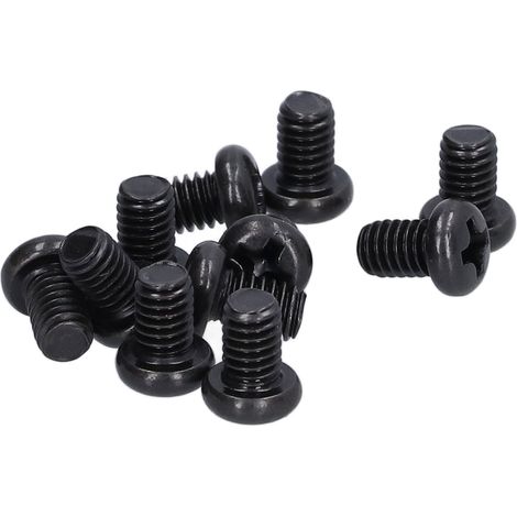 50 vis à tête cylindrique M4x6 en acier zingué noir, filetage total, pour fixation métallique, lot de 50.