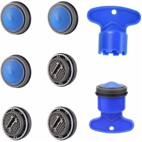6 Pièces Mousseur Aérateur M24 Économiseur d'eau Embout Aérateurs de Robinet Filetage Extérieur 24mm avec Clé pour Mitigeur d'Evier de Cuisine et de Lavabo de Salle de Bain (1/4)