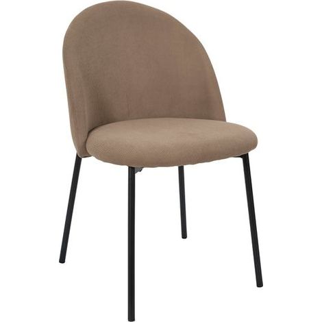 Lot de 4 Chaises - HOME DECO FACTORY - Jules - Côtelées - Taupe (1/5)