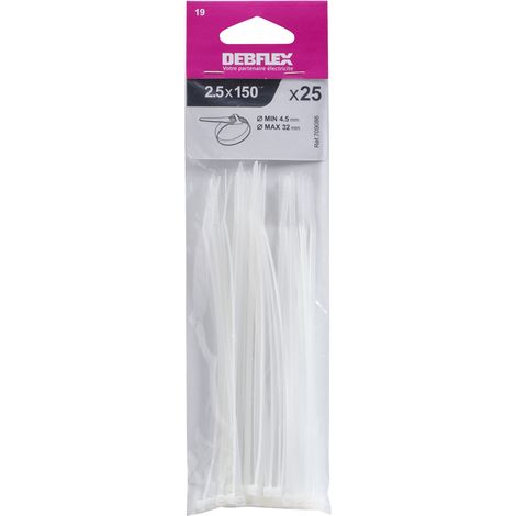DEBFLEX - COLLIER AUTOBLOCANT 2.5X150 MM INCOLORE SACHET DE 25 - 709086
