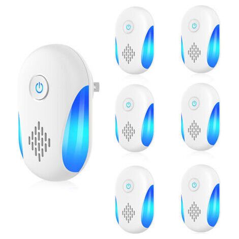 Répulsif Ultrason Souris et Rats 6 Pack, Puissant Ultrasonique Contre Les Nuisibles for Anti Mouse Rats Rongeurs Araignée and Other Pests Efectively