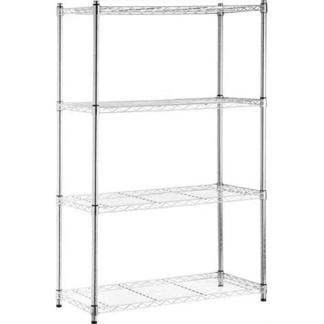 Scaffalatura in metallo con 4 ripiani regolabili, 137x91,4x35,5 cm, 320 kg, 7house