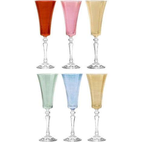 Fade Alex Lustro set 6 calici flute vetro colori assortiti