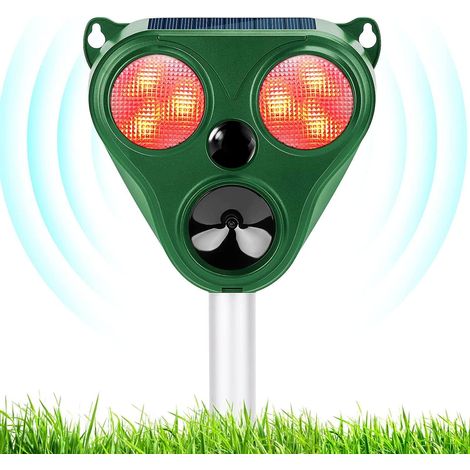 Répulsif Chat Exterieur, Ultrason Chat, Etanche IP66,Repulsif Chien, Charge Solaire,Chargement USB Prévenir Les Chiens et Les Chats, Les Oiseaux, pour Jardins, Champs (1/5)