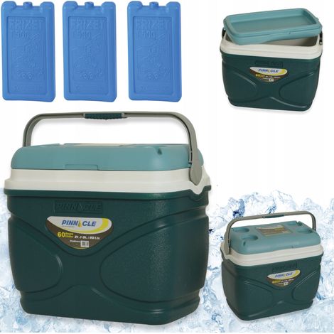 Nevera portátil grande Pinnacle de 20 litros, color azul + 3 acumuladores de frío de 500 ml (1/5)