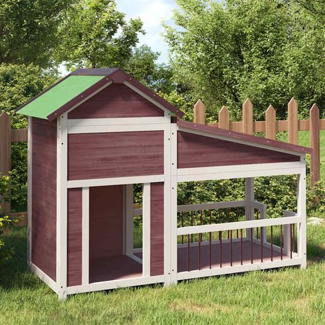 vidaXL Cuccia per Cani Moka 143x60,5x109 cm in Legno Massello di