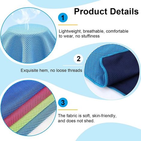 5 asciugamani ad asciugatura rapida，9030 cm，asciugamano rinfrescante in microfibra，con pratiche custodie in silicone，asciugamano in microfibra (1/4)
