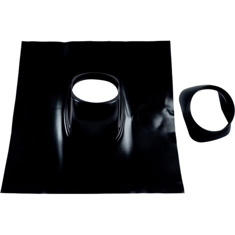 Wolf Placa de tejado DN125 Tejado inclinado 25-45Gr Gran formato 500x500mm, negro, 1720206