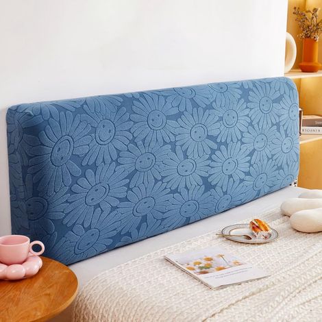 Housse amovible pour tête de lit, 1 pièce, 180 cm, motif floral bleu, protection anti-poussière pour lit simple et double, facile à installer et à retirer, pour chambre (1/4)