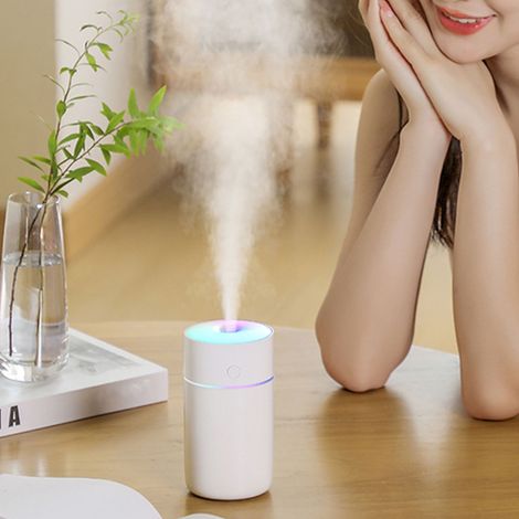 Humidificateur de voiture USB, diffuseur d'arômes colorés, rechargeable, mini humidificateur portable pour la maison, blanc (1/5)