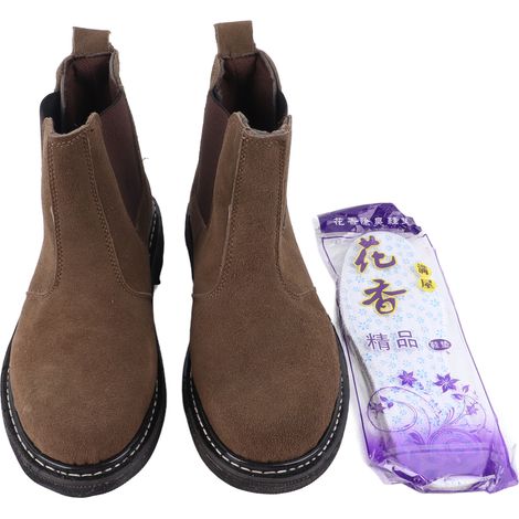 Chaussures de sécurité en cuir suédé antidérapantes, anti-perforation, respirantes, avec embout en acier et protection anti-collision, pour soudage (1/5)