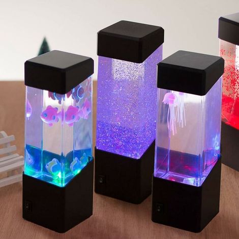 Lámpara de acuario con forma de medusa, luz nocturna con carga USB y 7 colores cambiantes, regalo relajante para niños, hombres y mujeres. (1/5)